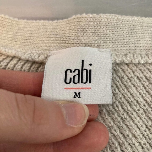 Cabi Cardigan Womens Sz M Gray V Neck Long‎ Sleeve Cotton Button Sweater - Picture 5 of 9